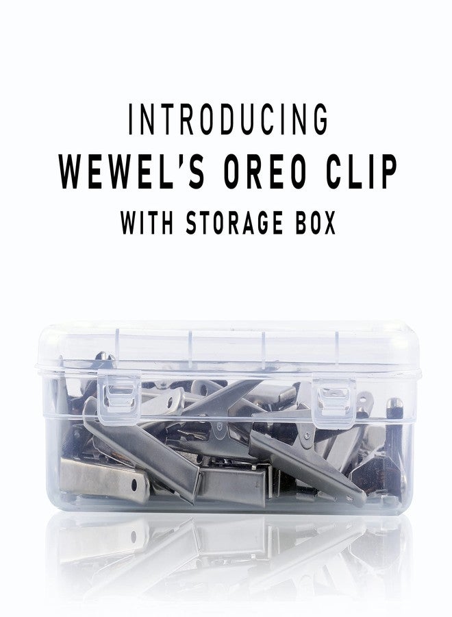 WEWEL® Premium Cloth Clips for Drying Clothes - Multipurpose Clothes Pins for Indoor and Outdoor Use - Strong and Durable Steel Clips for Clothes Drying, Hanging, and Organizing Stainless Steel Hanging Clips for Cloth Drying (OREO CLIP)(WITH STORAGE BOX)(60) - Image 2